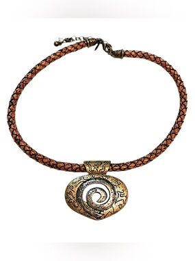 Chicos vintage Leather Swirl necklace